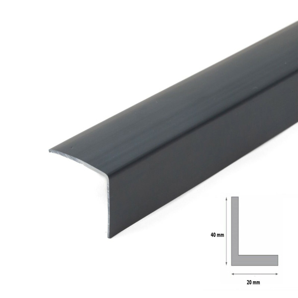 1m Plastic Pvc Corner Unequal Anthracite 90 Degree Angle Trim