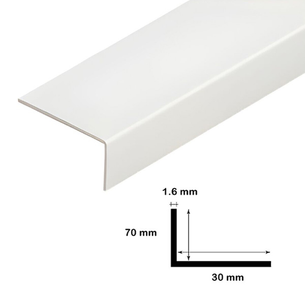 1m White Plastic Pvc Corner Unequal 90 Degree Angle Trim