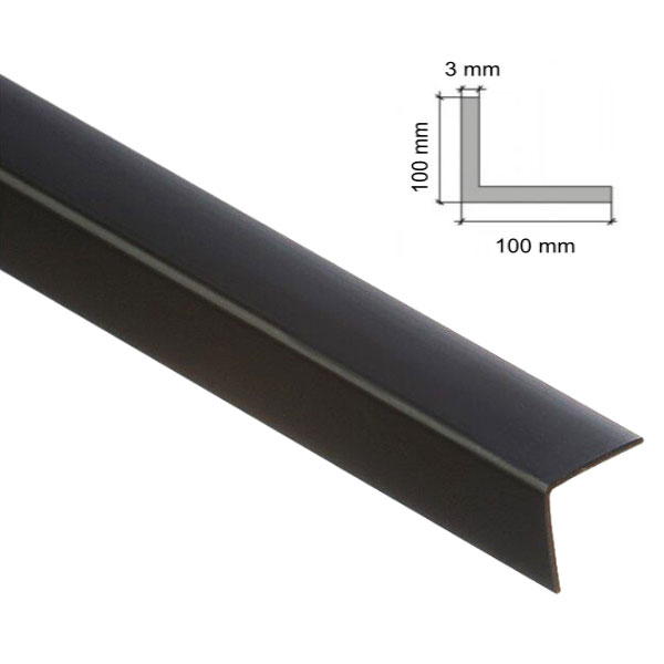 2.5m Black Plastic PVC 90 Degree Corner Angle Trim For Wall Protection
