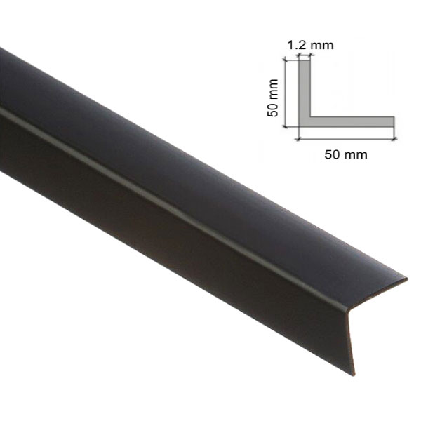 2.5m Black Plastic PVC 90 Degree Corner Angle Trim For Wall Protection