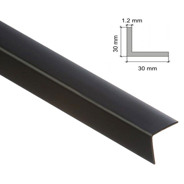 2.5m Black Plastic PVC 90 Degree Corner Angle Trim For Wall Protection