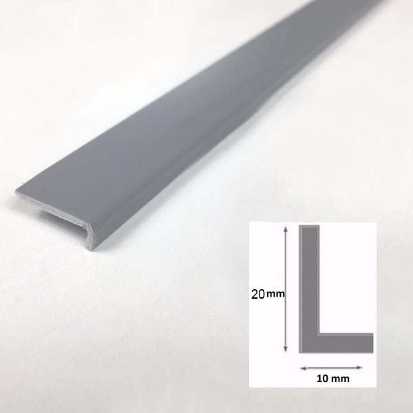 2.5m Plastic PVC Unequal 90 Degree Gray Corner Angle Trim