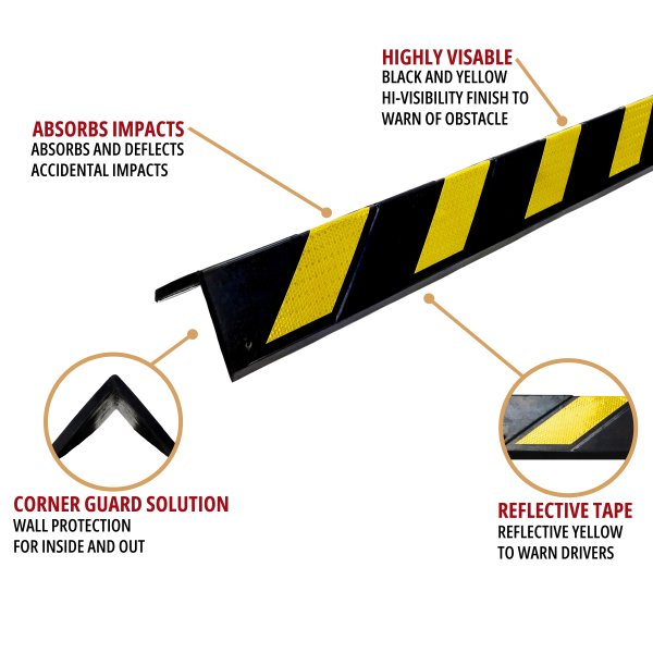 Chevron Pattern Black & Yellow  Rubber Corner Guards
