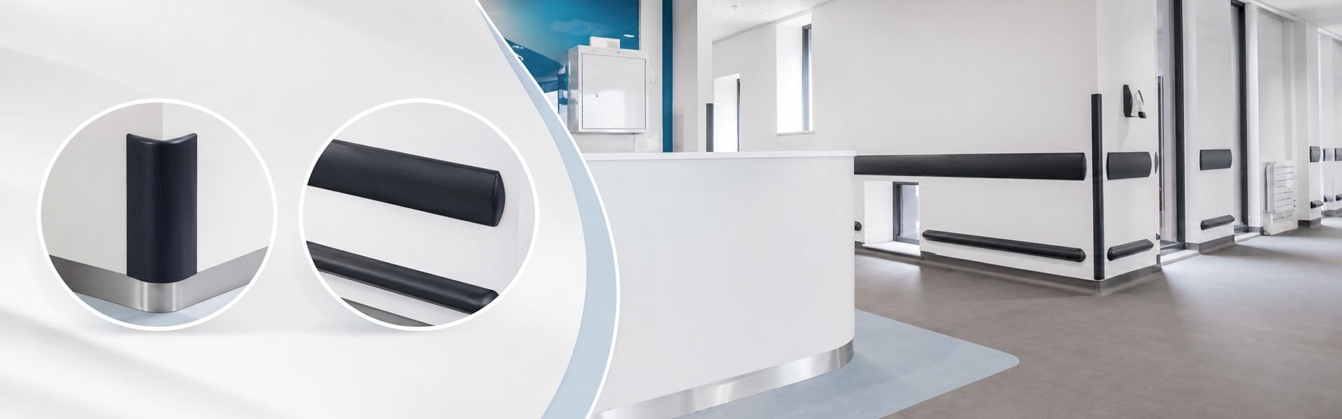 Medical facility wall protection guards and corner bumpers